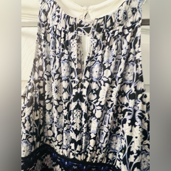 London Times Blue and White Patterned Maxi Dress - Picture 2 of 5